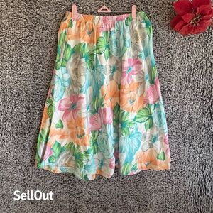 Women's Vintage Floral A-Line Skirt Size 16 Knee Length